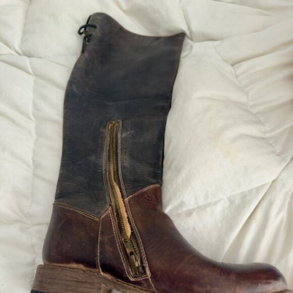 Rare! Bed Stu Manchester Two Tone Knee High Distressed Leather Riding Boots - Picture 4 of 10